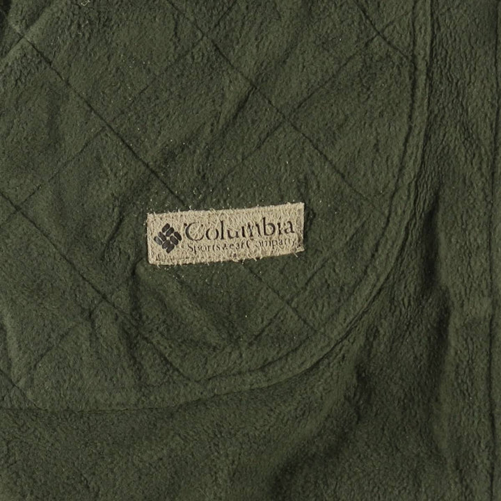 Columbia fleece vest, 90s-00s, men's size M. polyester Khaki type Vintage Second Hand