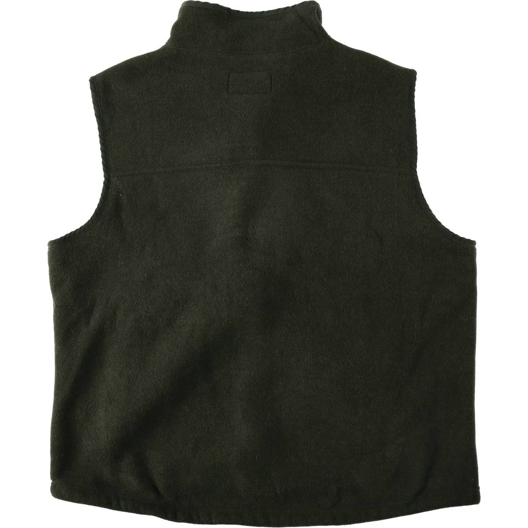 90s-00'S LLBean fleece vest, men's size XL (approx.) polyester Khaki type Vintage Second Hand