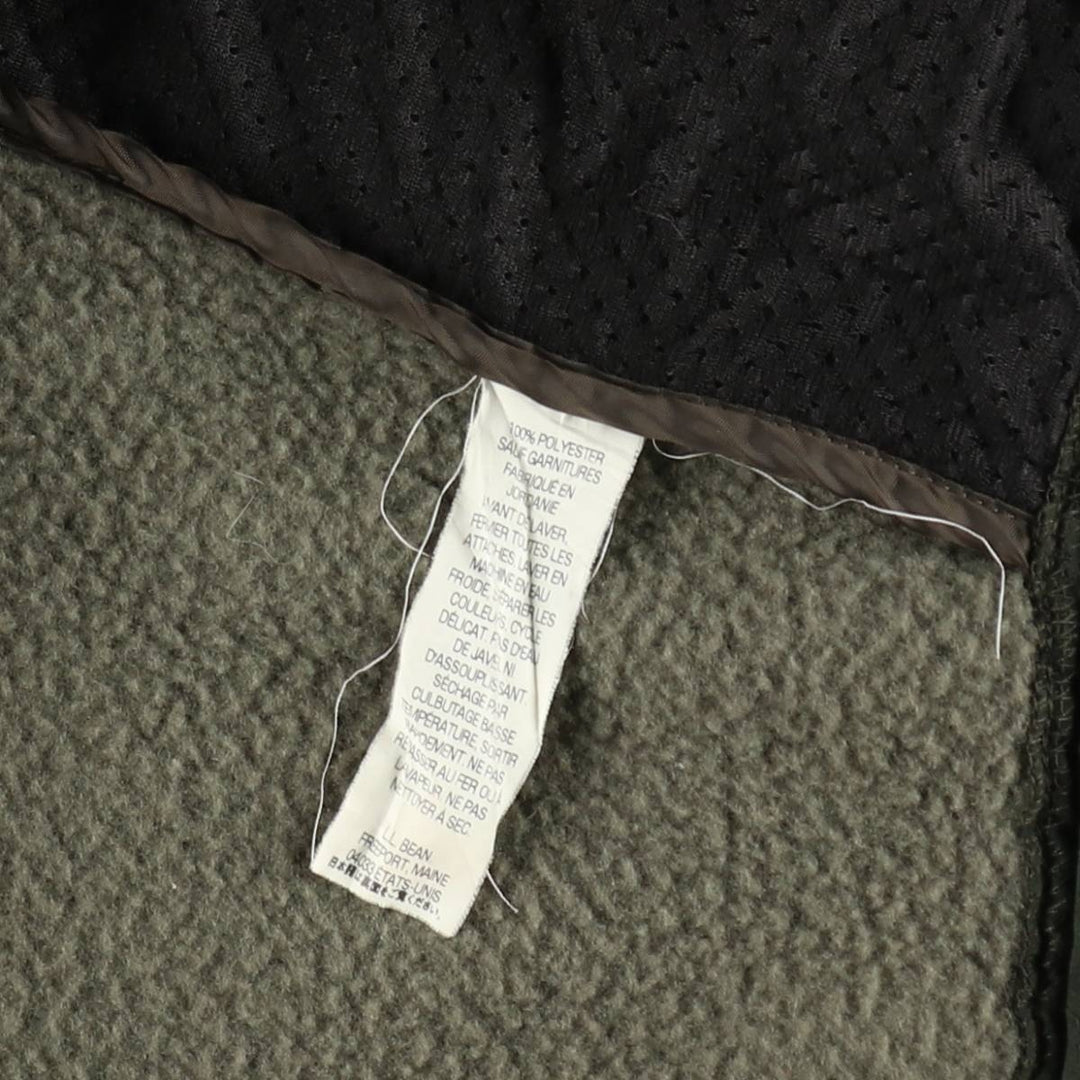 90s-00'S LLBean fleece vest, men's size XL (approx.) polyester Khaki type Vintage Second Hand