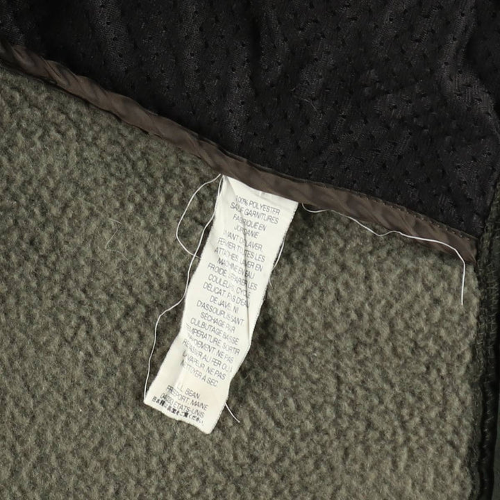 90s-00'S LLBean fleece vest, men's size XL (approx.) polyester Khaki type Vintage Second Hand