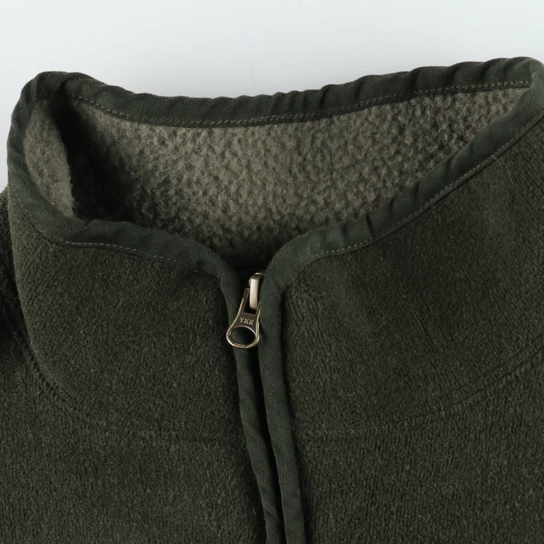 90s-00'S LLBean fleece vest, men's size XL (approx.) polyester Khaki type Vintage Second Hand