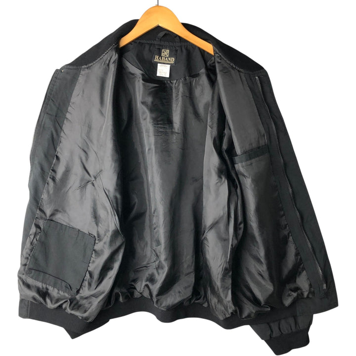90s~00'S HABAND Derby Jacket Cup Shoulder Jacket Men's XL polyester black type Vintage Second Hand