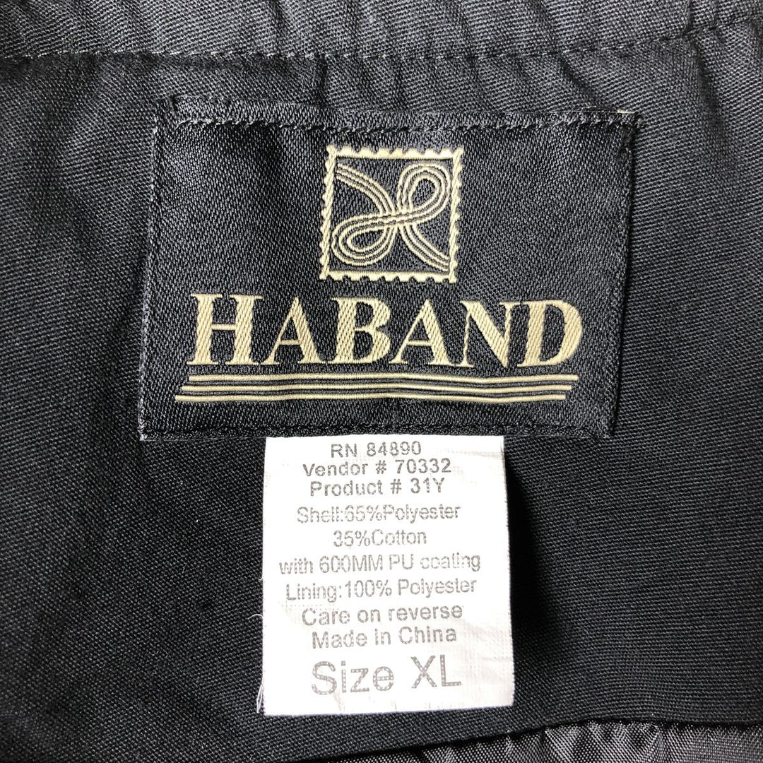 90s~00'S HABAND Derby Jacket Cup Shoulder Jacket Men's XL polyester black type Vintage Second Hand