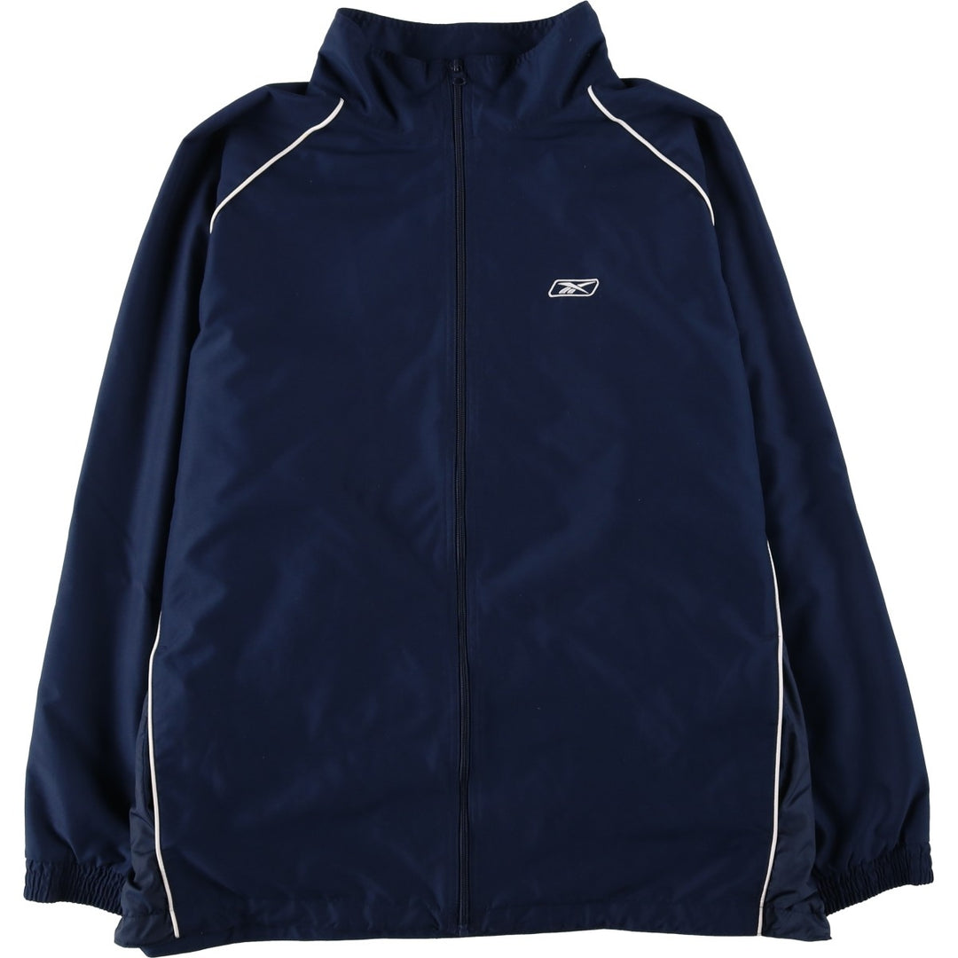 2000'S Reebok Windbreaker, Men's XXL equivalent. polyester navy blue type Vintage Second Hand