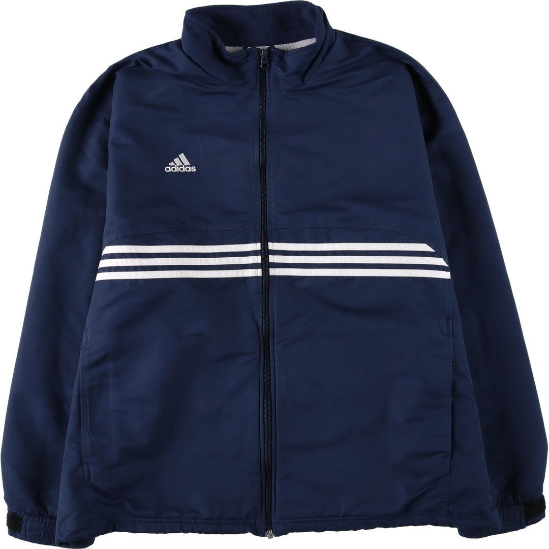 00'S adidas windbreaker, men's size L polyester navy blue type Vintage Second Hand