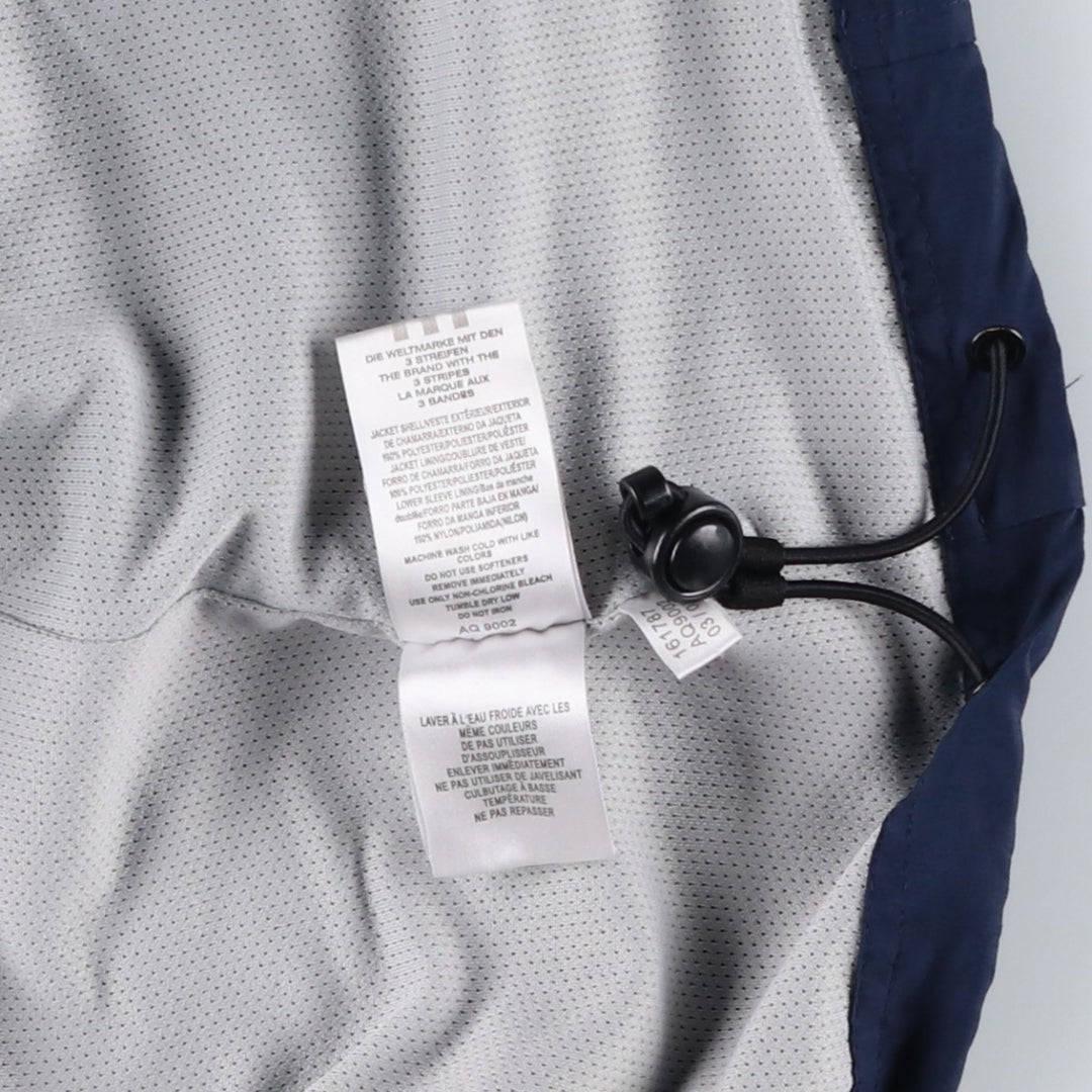 00'S adidas windbreaker, men's size L polyester navy blue type Vintage Second Hand
