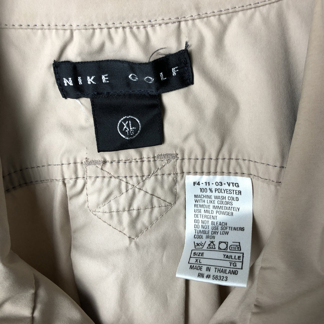 Nike Golf Half-Zip Warm-Up Pullover, Men's XL polyester Beige type Vintage Second Hand