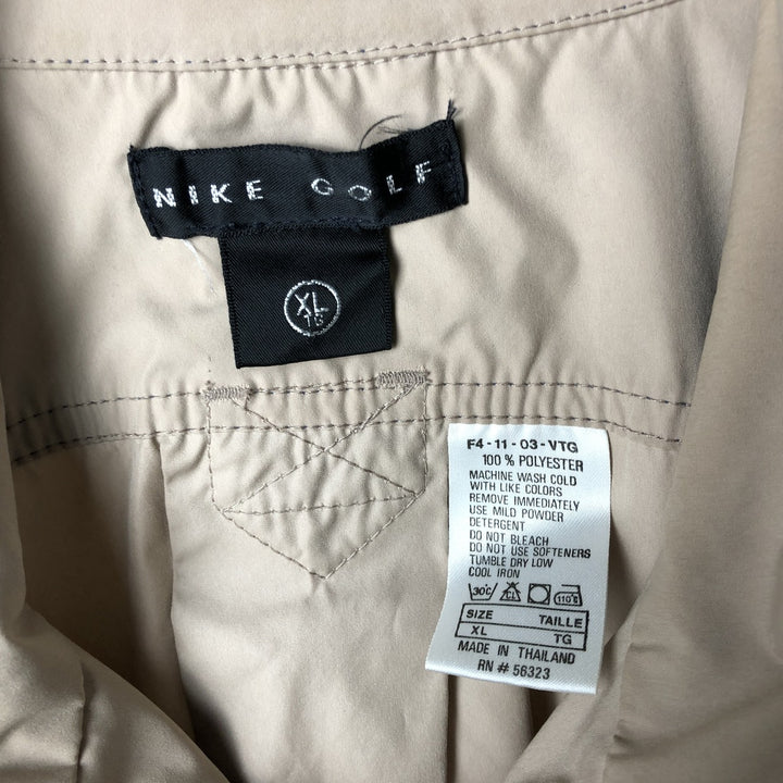 Nike Golf Half-Zip Warm-Up Pullover, Men's XL polyester Beige type Vintage Second Hand