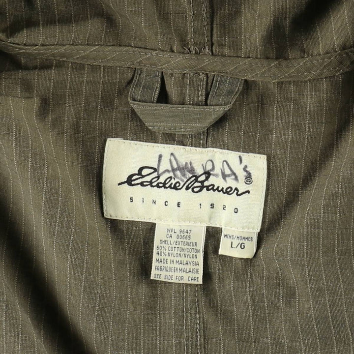 1990'S Eddie Bauer M-51 type striped mod coat, men's size L equivalent, vintage. cotton Khaki type Vintage Second Hand