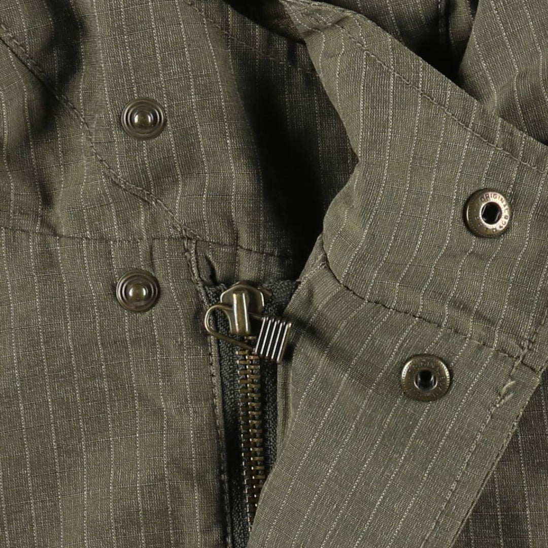 1990'S Eddie Bauer M-51 type striped mod coat, men's size L equivalent, vintage. cotton Khaki type Vintage Second Hand