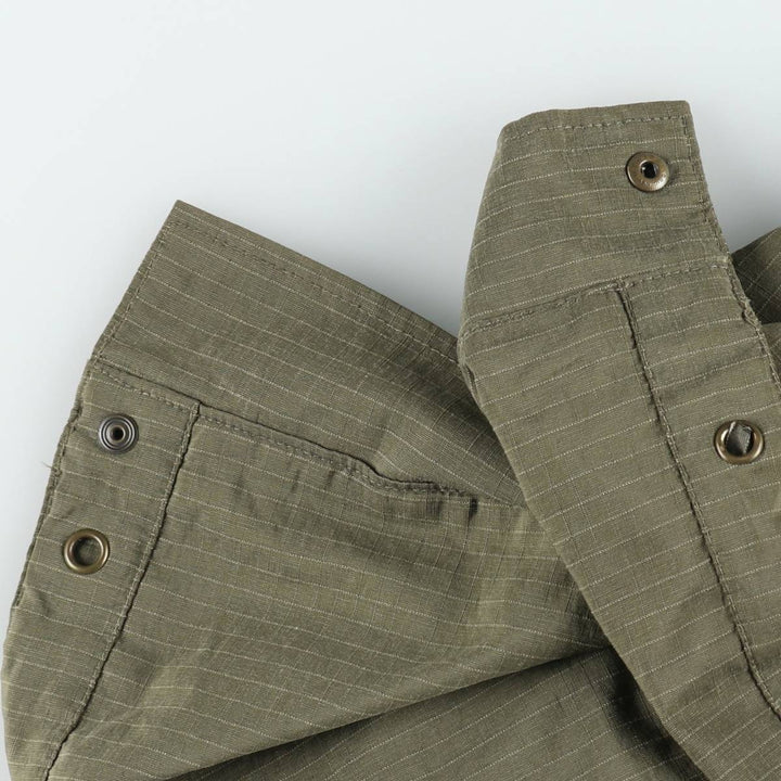 1990'S Eddie Bauer M-51 type striped mod coat, men's size L equivalent, vintage. cotton Khaki type Vintage Second Hand