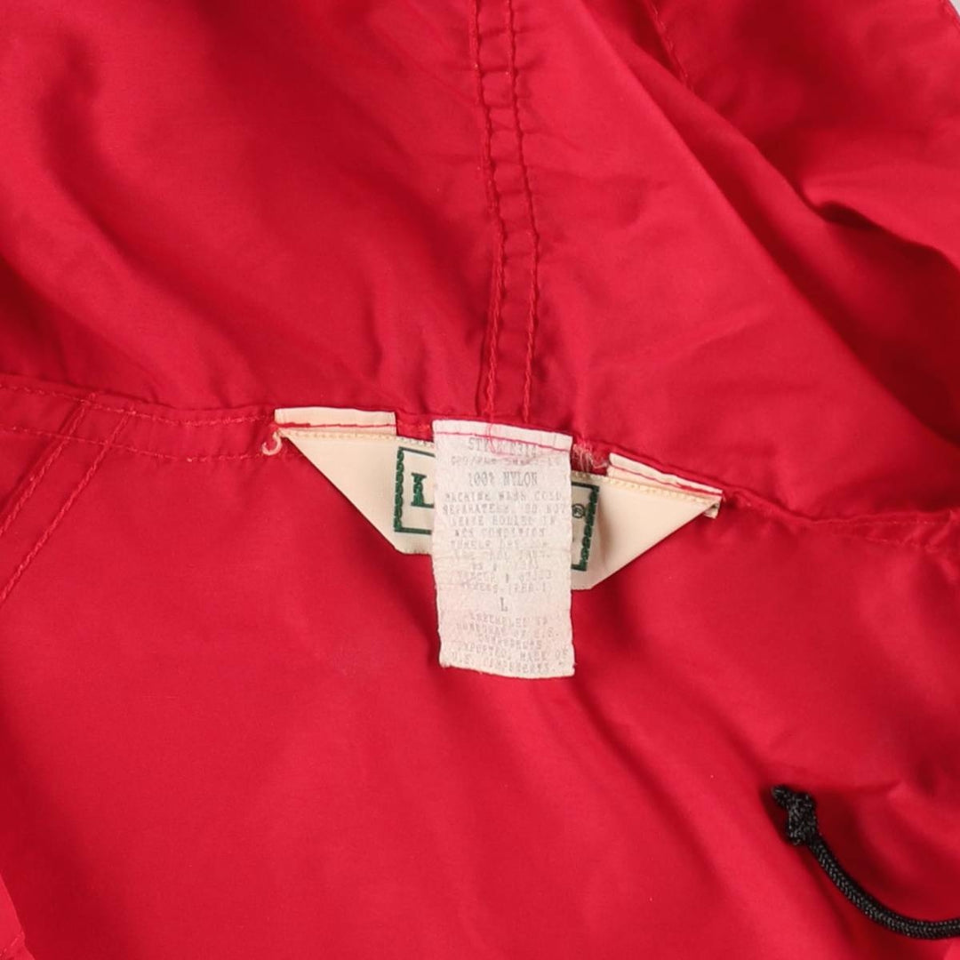 ~90'S LL Bean Anorak Parka with Mountain Logo and Katahdin Logo, Men's Size L (Equivalent), Vintage Nylon red type Vintage Second Hand