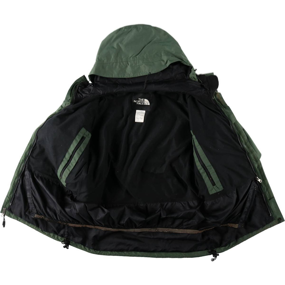 1990'S The North Face GORE-TEX Mountain Parka Shell Jacket, Men's Size L (approx.) Nylon (Gore-Tex) Khaki type sage green Vintage Second Hand