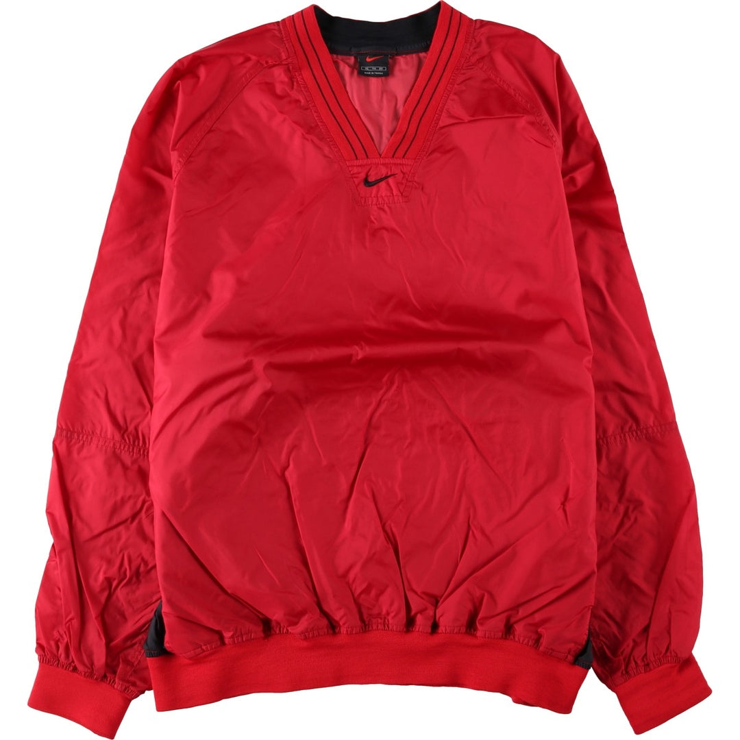90s-00'S Nike V-neck nylon pullover with center logo, men's size XL equivalent, vintage. Nylon red type Vintage Second Hand