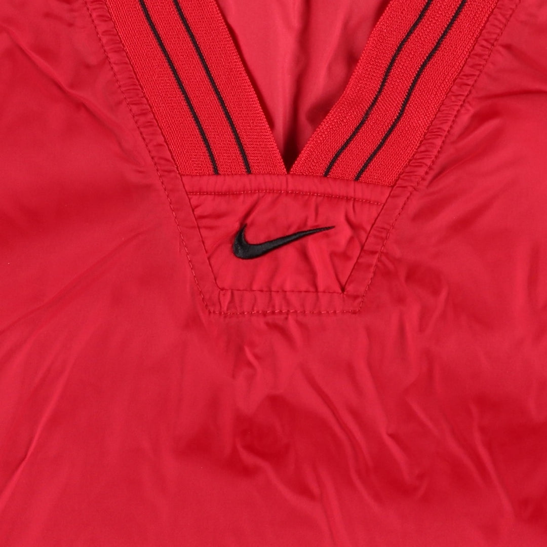 90s-00'S Nike V-neck nylon pullover with center logo, men's size XL equivalent, vintage. Nylon red type Vintage Second Hand