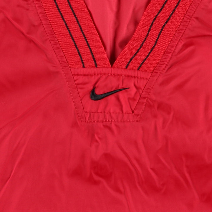 90s-00'S Nike V-neck nylon pullover with center logo, men's size XL equivalent, vintage. Nylon red type Vintage Second Hand