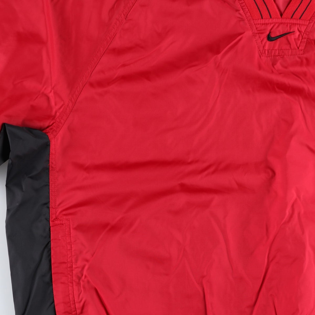 90s-00'S Nike V-neck nylon pullover with center logo, men's size XL equivalent, vintage. Nylon red type Vintage Second Hand