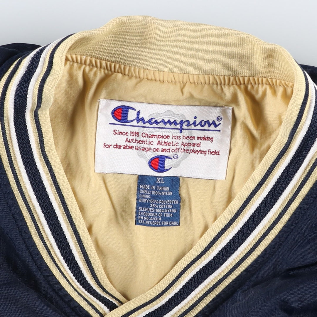 90'S Champion V-neck nylon pullover, men's size XL, vintage Nylon navy blue type Vintage Second Hand
