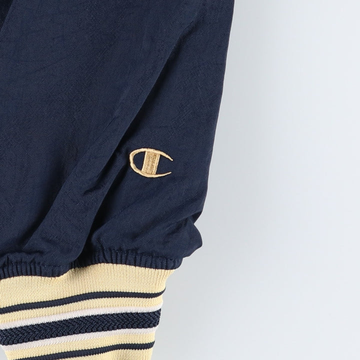 90'S Champion V-neck nylon pullover, men's size XL, vintage Nylon navy blue type Vintage Second Hand