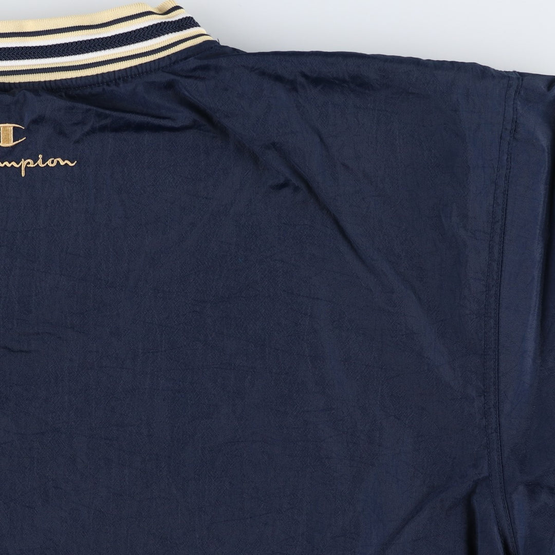 90'S Champion V-neck nylon pullover, men's size XL, vintage Nylon navy blue type Vintage Second Hand