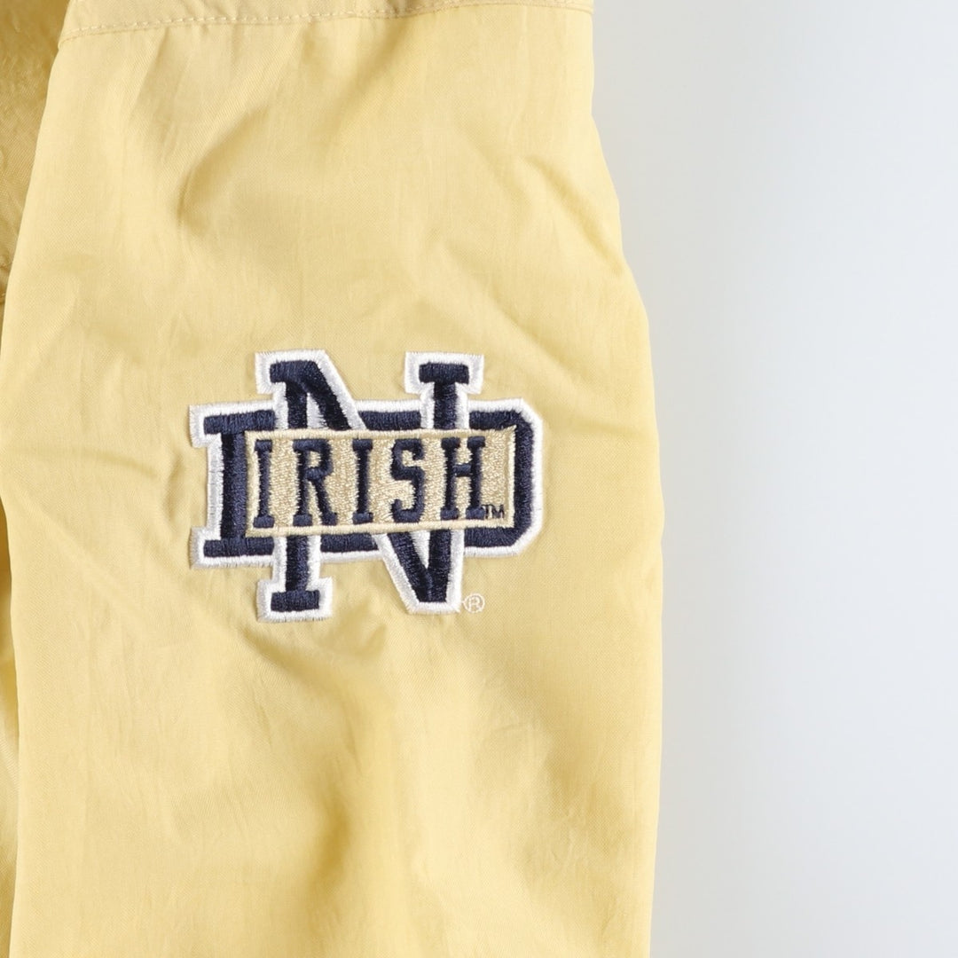 90'S Champion Notre Dame University V-neck nylon pullover, men's size L equivalent, vintage. Nylon yellow type Vintage Second Hand
