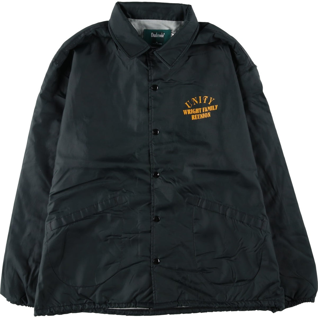 ~90'S Dunbrooke Coach Jacket, Made in USA, Men's XL equivalent, Vintage Nylon black type Vintage Second Hand