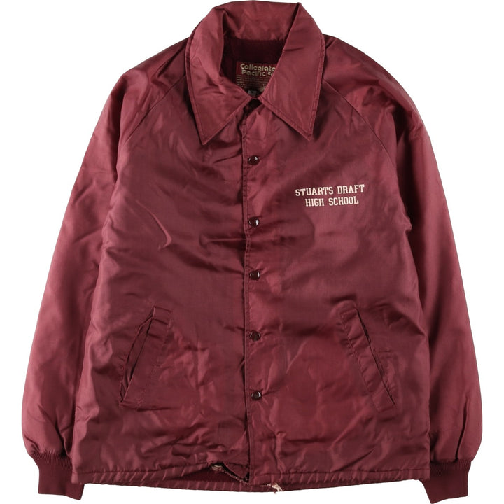 80'S COLLEGIATE PACIFIC College Coach Jacket, Made in USA, Men's Size M (approx.), Vintage unclear wine-red Vintage Second Hand