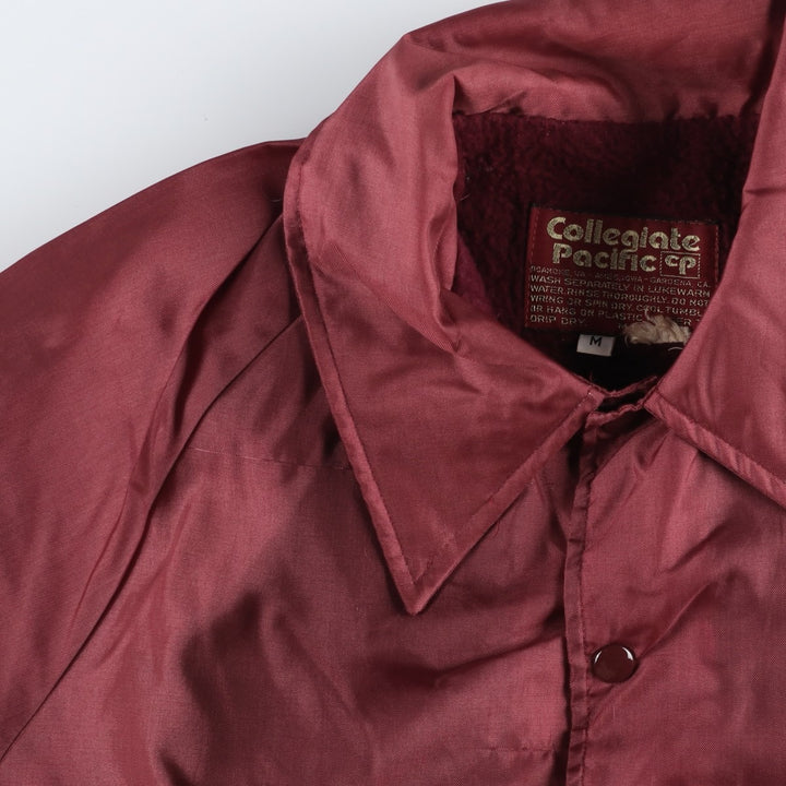 80'S COLLEGIATE PACIFIC College Coach Jacket, Made in USA, Men's Size M (approx.), Vintage unclear wine-red Vintage Second Hand