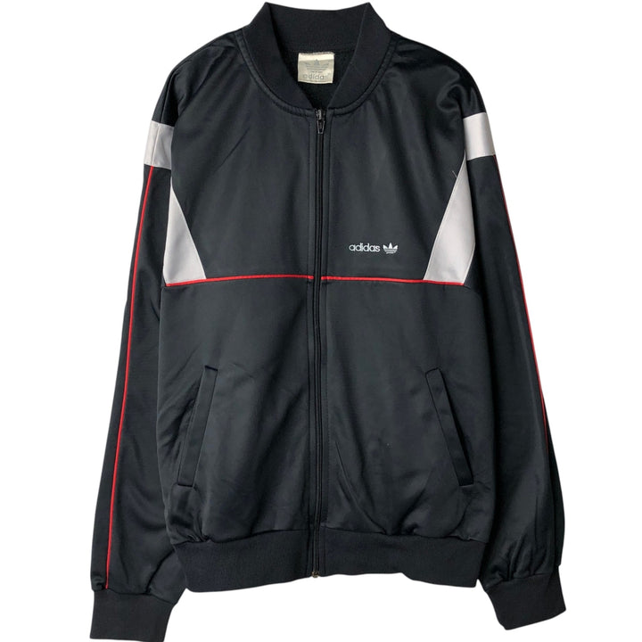 1980'S Adidas ATP-type track jacket, made in USA, men's size M equivalent, vintage. polyester black type Vintage Second Hand