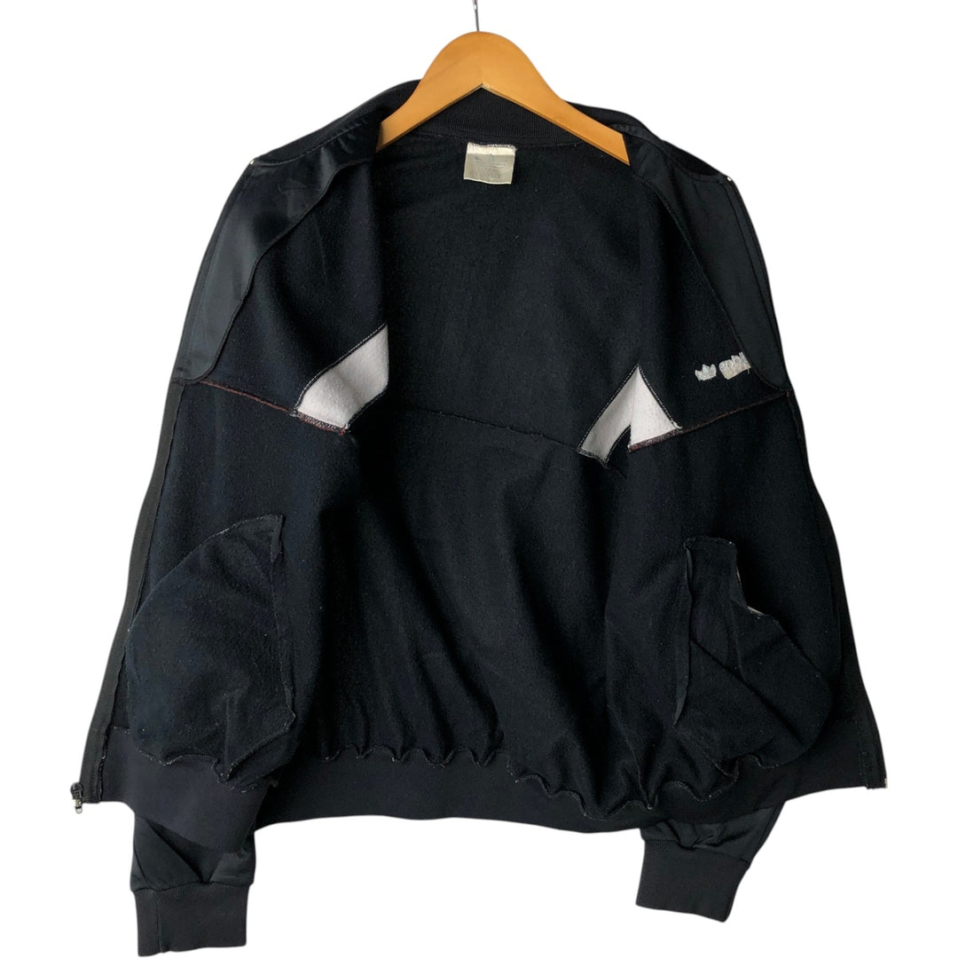 1980'S Adidas ATP-type track jacket, made in USA, men's size M equivalent, vintage. polyester black type Vintage Second Hand