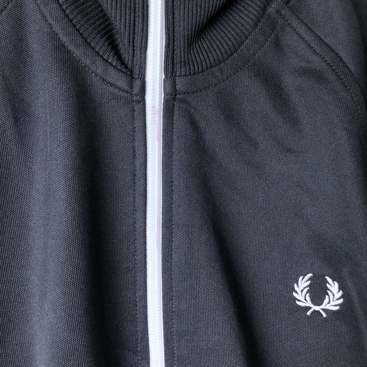 Fred Perry track jacket with one-point logo, men's size S (approx.) polyester black type Vintage Second Hand