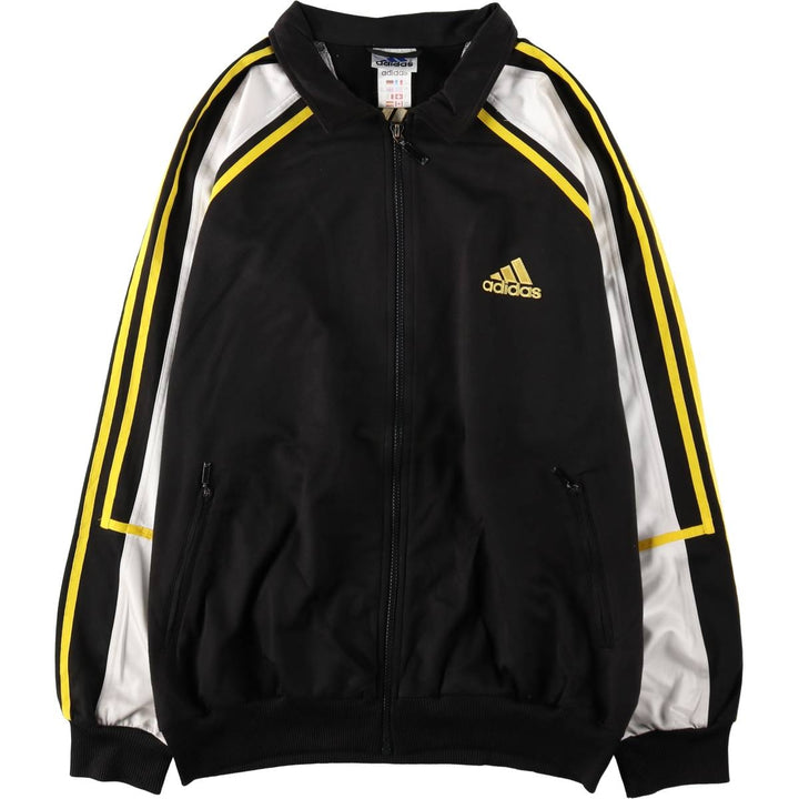 90s-00'S Adidas collared jersey track jacket, men's size L (approx.) polyester black type Vintage Second Hand