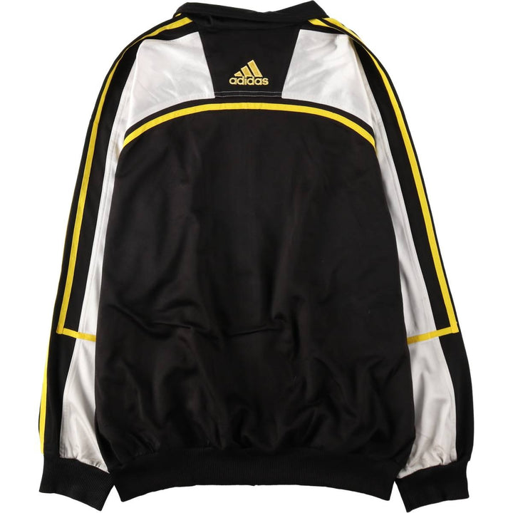 90s-00'S Adidas collared jersey track jacket, men's size L (approx.) polyester black type Vintage Second Hand