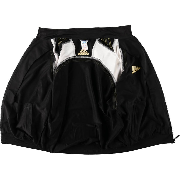 90s-00'S Adidas collared jersey track jacket, men's size L (approx.) polyester black type Vintage Second Hand