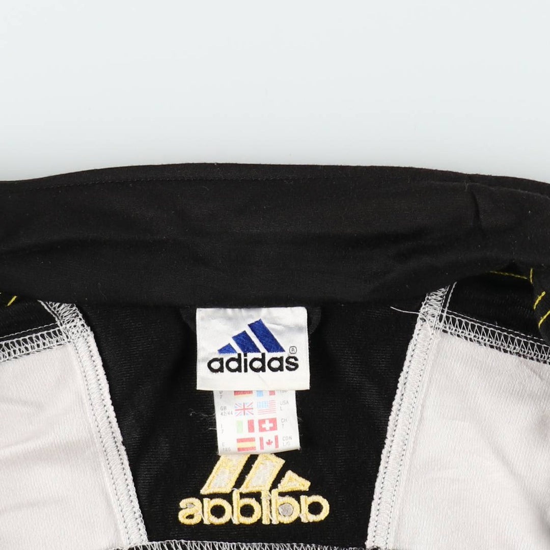 90s-00'S Adidas collared jersey track jacket, men's size L (approx.) polyester black type Vintage Second Hand
