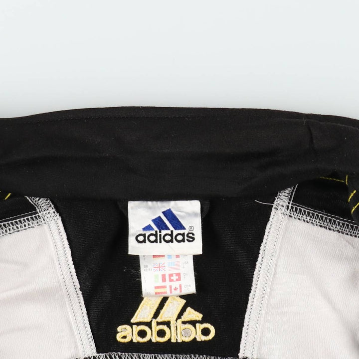 90s-00'S Adidas collared jersey track jacket, men's size L (approx.) polyester black type Vintage Second Hand