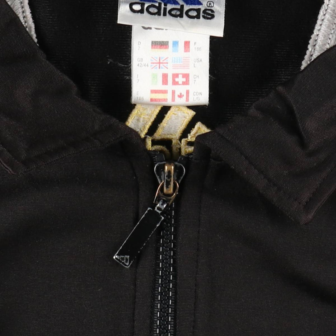 90s-00'S Adidas collared jersey track jacket, men's size L (approx.) polyester black type Vintage Second Hand