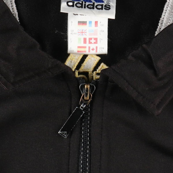 90s-00'S Adidas collared jersey track jacket, men's size L (approx.) polyester black type Vintage Second Hand