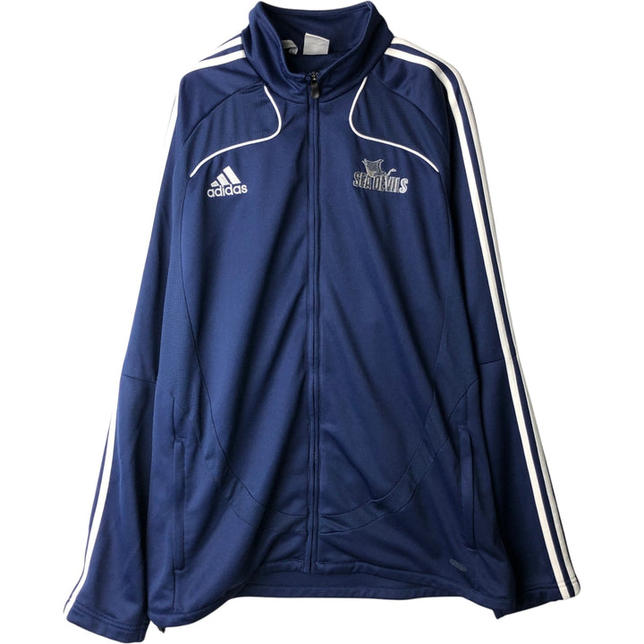 00'S adidas jersey track jacket, men's XL size polyester blue type Vintage Second Hand