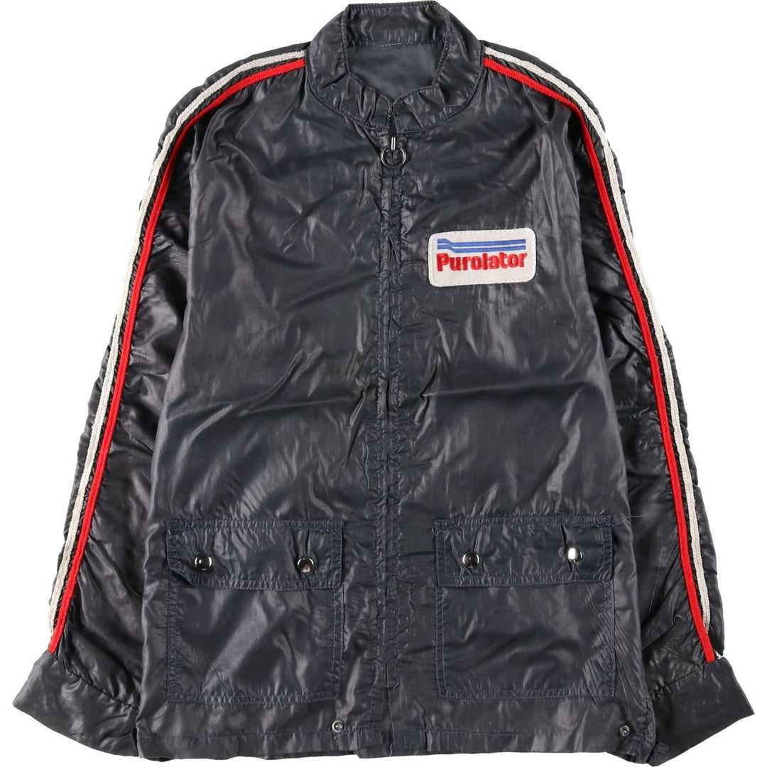 Vintage nylon racing jacket, men's size M unclear black type Vintage Second Hand