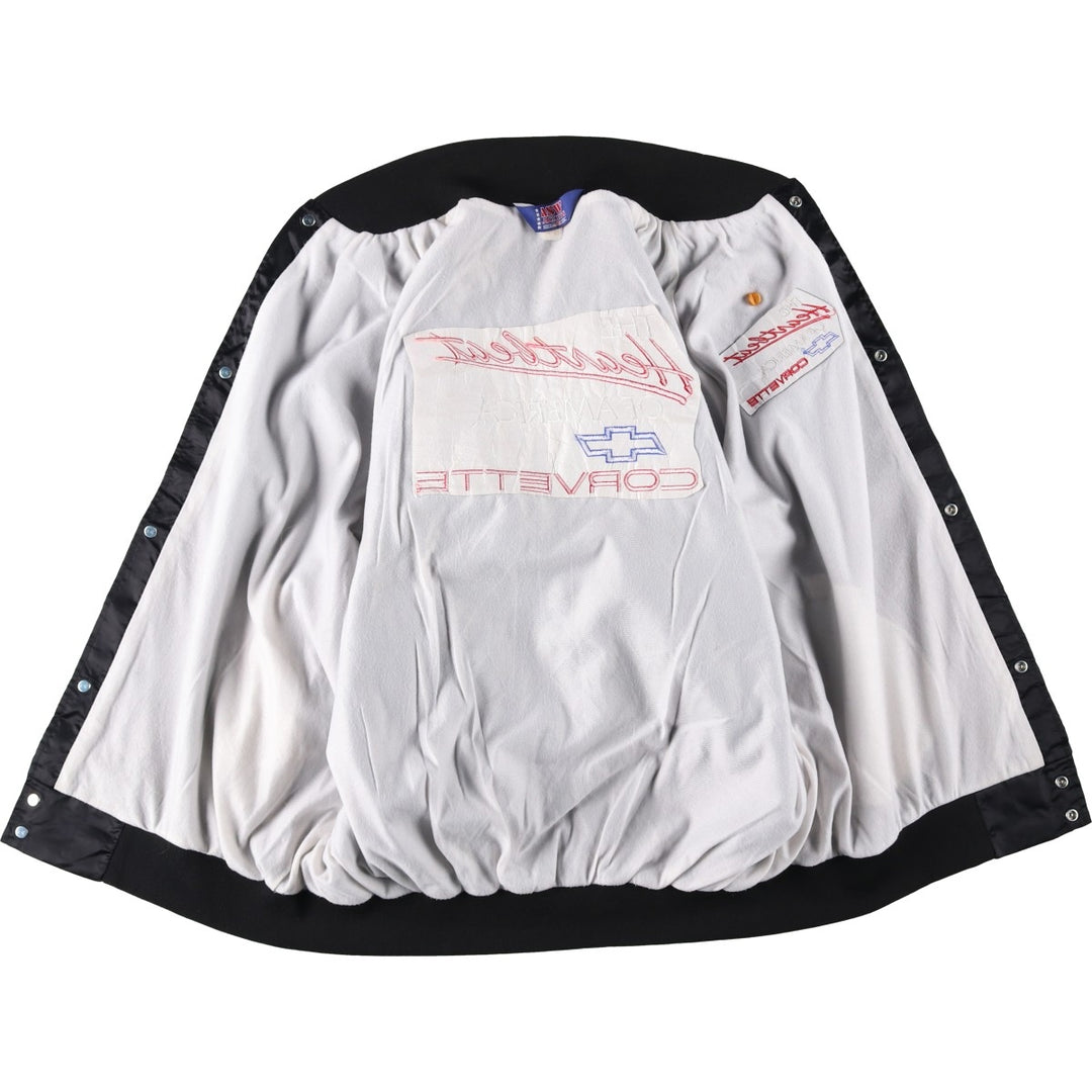 80s-90'S ASW JACKETS Chevrolet Badge Nylon Varsity Jacket Award Jacket Made in USA Men's XL Equivalent Nylon black type Vintage Second Hand