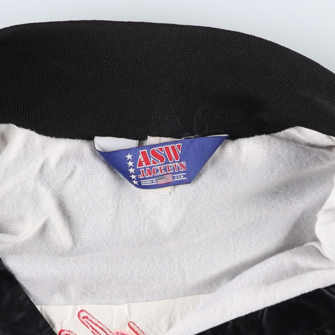 80s-90'S ASW JACKETS Chevrolet Badge Nylon Varsity Jacket Award Jacket Made in USA Men's XL Equivalent Nylon black type Vintage Second Hand