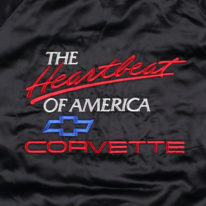 80s-90'S ASW JACKETS Chevrolet Badge Nylon Varsity Jacket Award Jacket Made in USA Men's XL Equivalent Nylon black type Vintage Second Hand