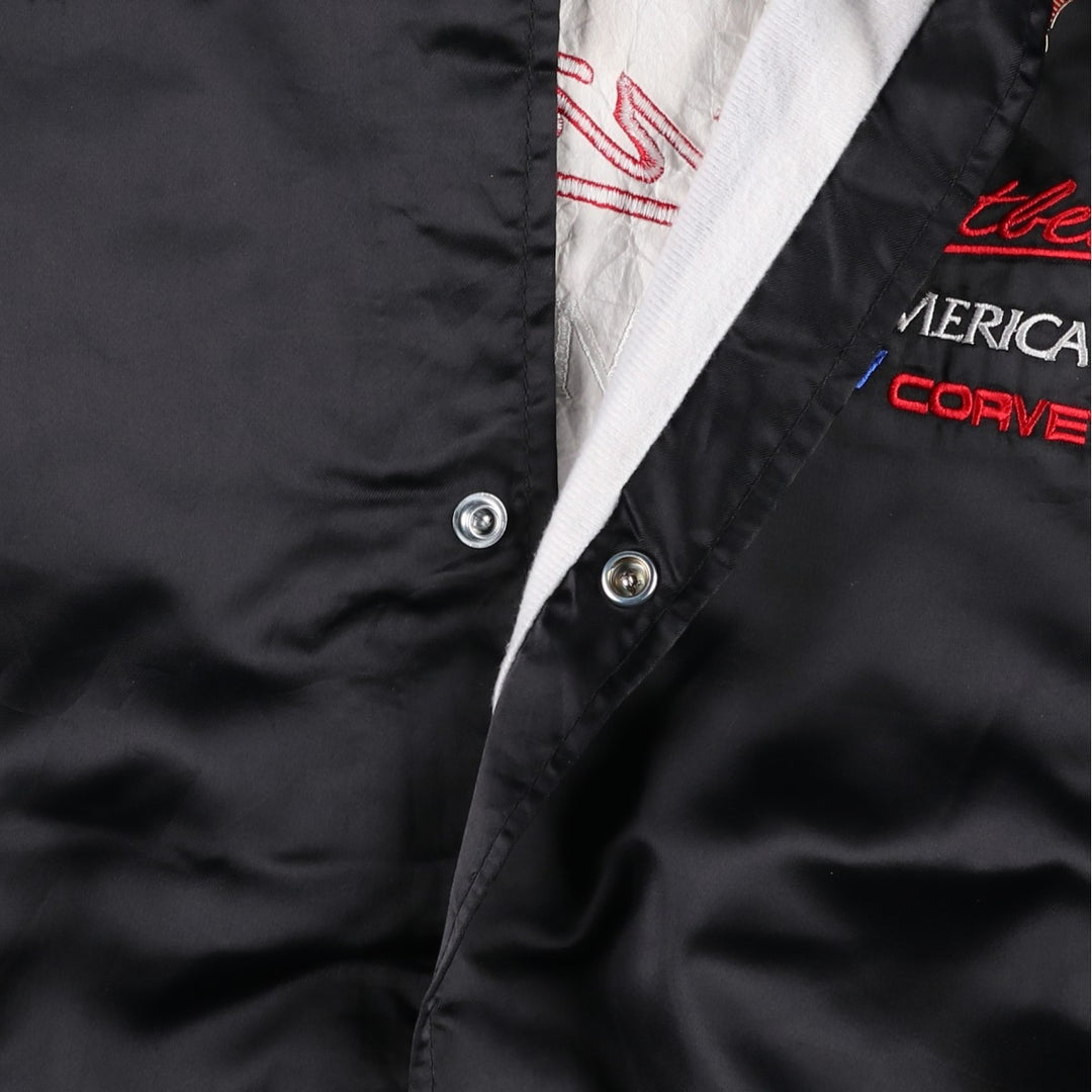 80s-90'S ASW JACKETS Chevrolet Badge Nylon Varsity Jacket Award Jacket Made in USA Men's XL Equivalent Nylon black type Vintage Second Hand