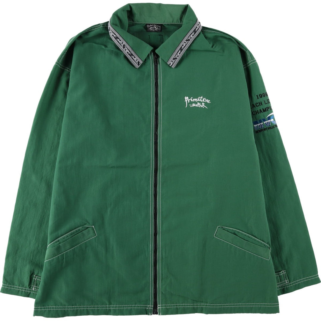 Primitive Collared Nylon Jacket, Made in USA, Men's Size M Nylon Green type dark green Vintage Second Hand