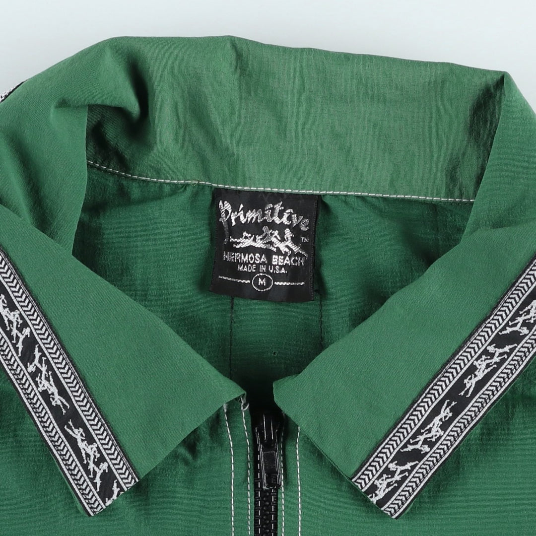Primitive Collared Nylon Jacket, Made in USA, Men's Size M Nylon Green type dark green Vintage Second Hand