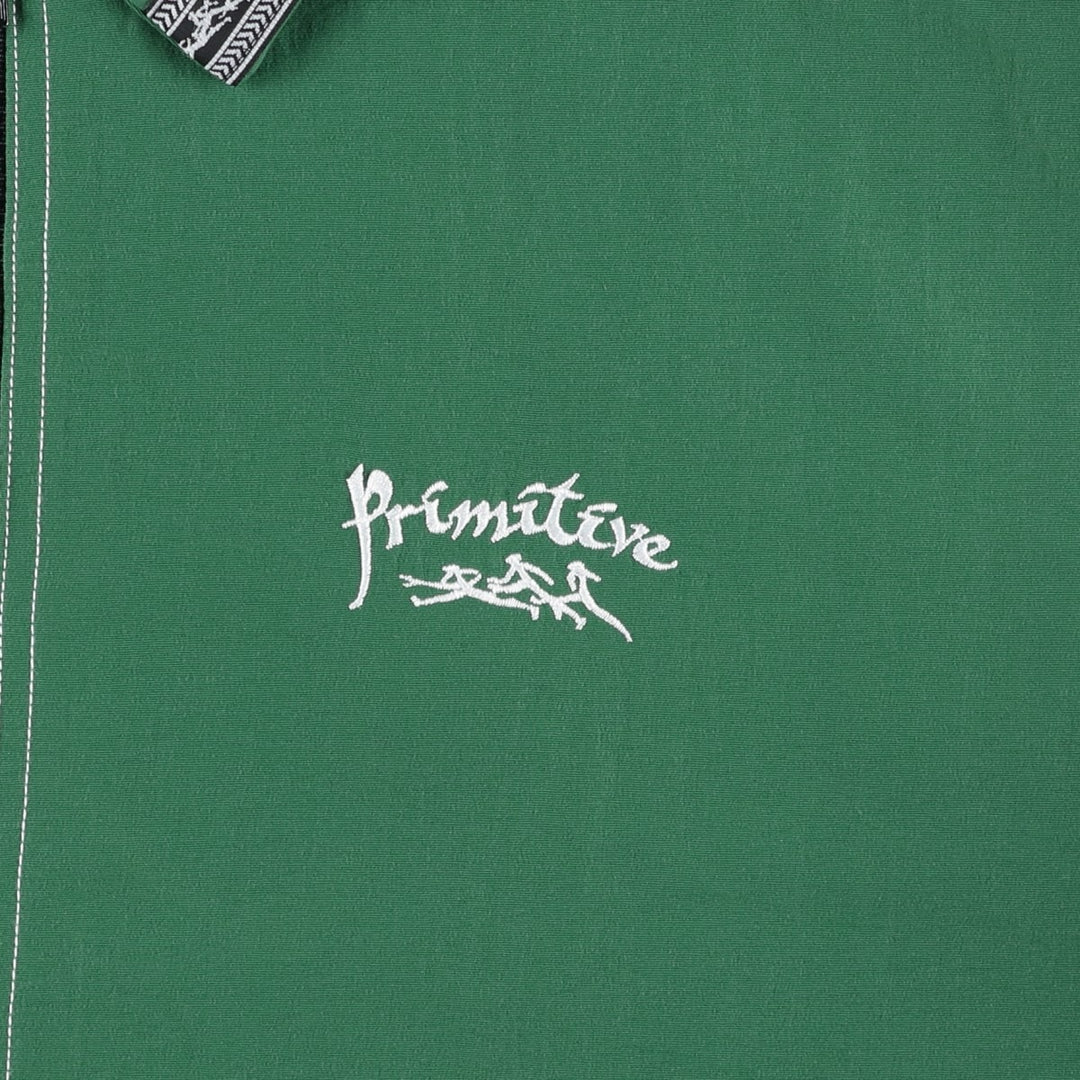 Primitive Collared Nylon Jacket, Made in USA, Men's Size M Nylon Green type dark green Vintage Second Hand