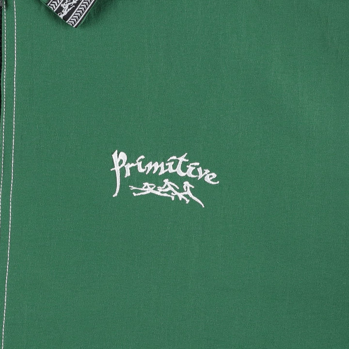 Primitive Collared Nylon Jacket, Made in USA, Men's Size M Nylon Green type dark green Vintage Second Hand