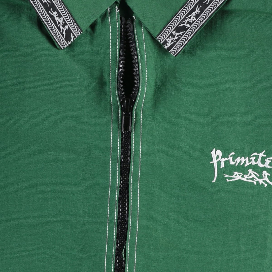 Primitive Collared Nylon Jacket, Made in USA, Men's Size M Nylon Green type dark green Vintage Second Hand