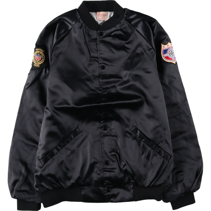 80s-90'S Cardinal Nylon Varsity Jacket Award Jacket Made in USA Men's XL equivalent Vintage Nylon black type Vintage Second Hand